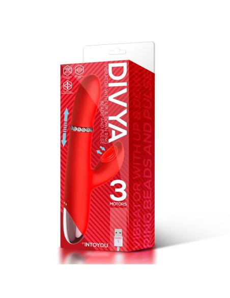 Divya Vibrador con Aro de Bolas Internas Up and Down y Pulsación 3 Motores Independientes USB