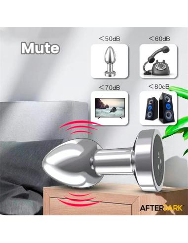 Dimpor Plug Anal Cromado con Vibración USB Magnético Talla M