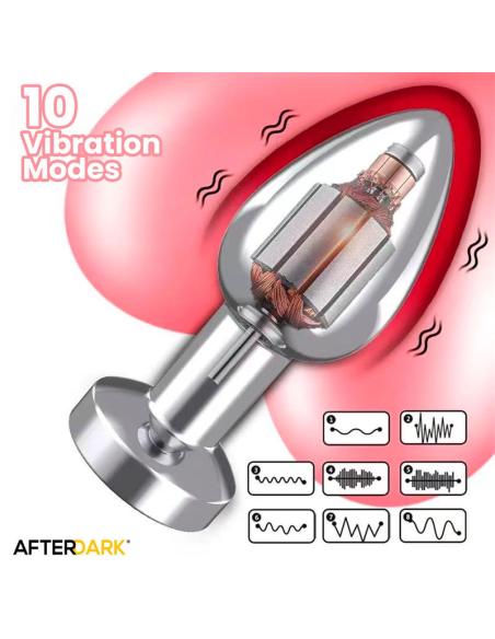 Dimpor Plug Anal Cromado con Vibración USB Magnético Talla M