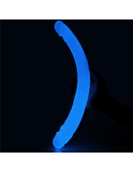 Dildo Doble Lumino 14.5 Luz Azul