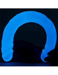 Dildo Doble Lumino 14.5 Luz Azul 2