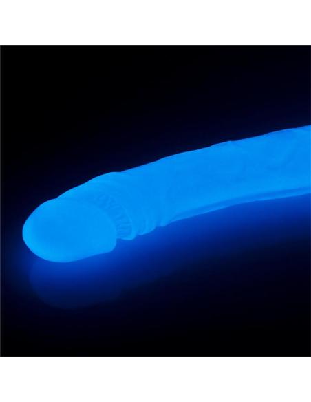 Dildo Doble Lumino 14.5 Luz Azul