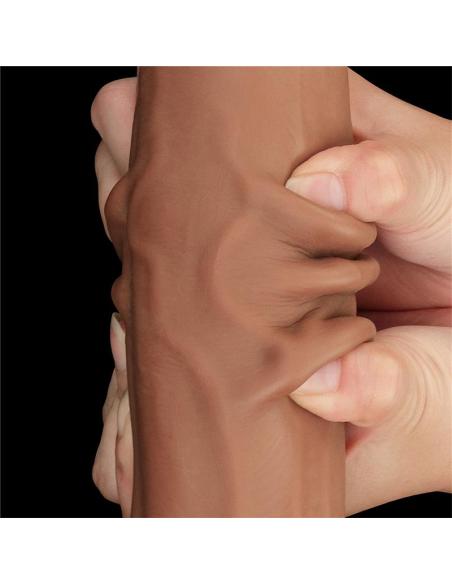 Dildo Dual Density Piel Desizante Retractil 11.5