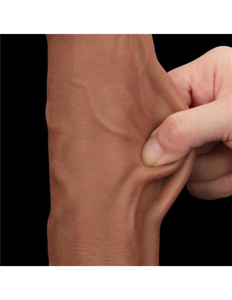 Dildo Dual Density Piel Desizante Retractil 11.5