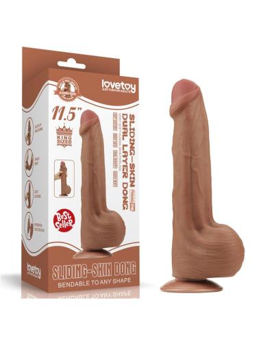 Dildo Dual Density Piel Desizante Retractil 11.5