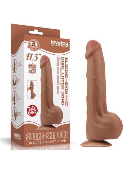 Dildo Dual Density Piel Desizante Retractil 11.5