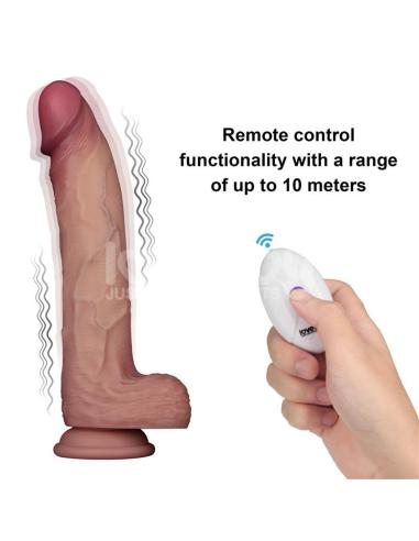 Dildo con Vibración Piel Deslizante Silicona Dual Layer 10