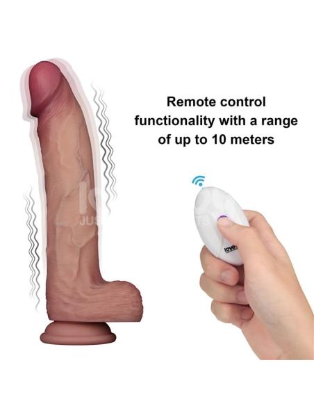Dildo con Vibración Piel Deslizante Silicona Dual Layer 10