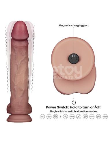 Dildo con Vibración Piel Deslizante Silicona Dual Layer 10