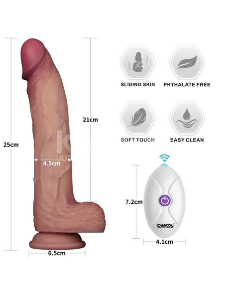 Dildo con Vibración Piel Deslizante Silicona Dual Layer 10
