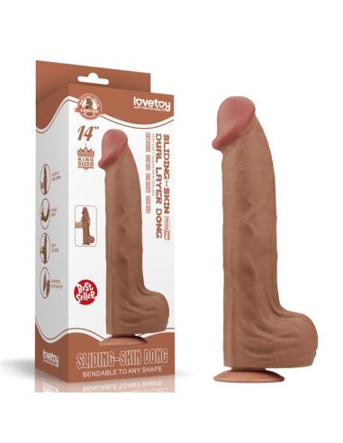 Dildo Dual Density Piel Deslizante Retractil 14