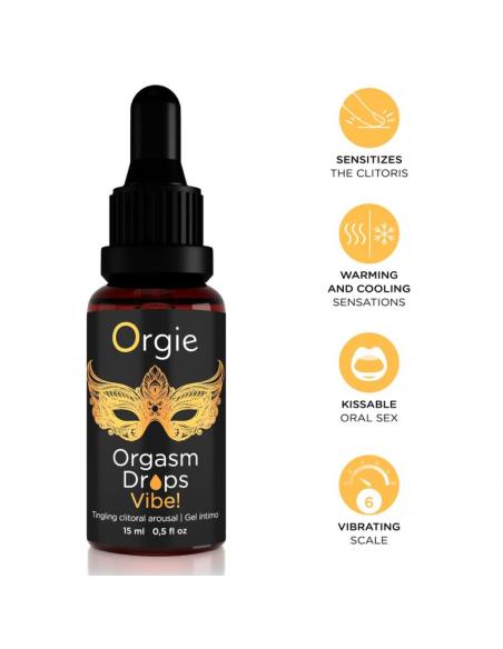 Orgie - orgasm drops vibe! gotas estimulantes efecto vibrante para clítoris 15 ml
