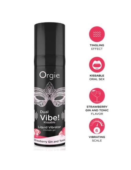 Orgie - dual vibe! gin and tonic fresa gel íntimo besable efecto vibrante 15 ml