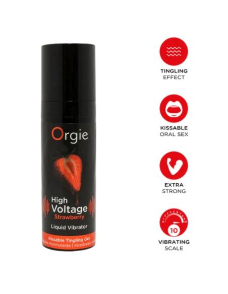 Orgie - high voltage strawberry gel íntimo besable efecto vibrante extra fuerte 15 ml
