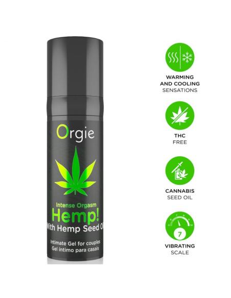Orgie - hemp! intense orgasm gel íntimo multisensación con aceite de cáñamo 15 ml