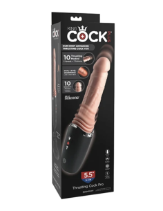 King cock plus - thrusting cock pro dildo de silicona con empuje vibración y calor light 12,7 cm