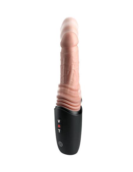 King cock plus - thrusting cock pro dildo de silicona con empuje vibración y calor light 12,7 cm