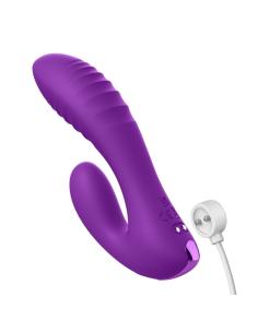 Fantasy for her - secret lover vibrador doble punto g y clítoris recargable morado 2