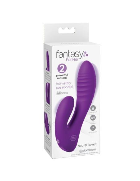 Fantasy for her - secret lover vibrador doble punto g y clítoris recargable morado