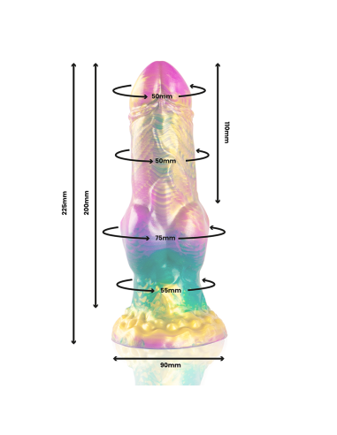 Epic - iris dildo con testículos arcoíris de placer