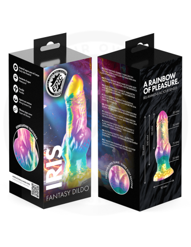 Epic - iris dildo con testículos arcoíris de placer