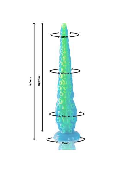 Epic - scylla dildo tentáculo fino fluorescente tamaño grande