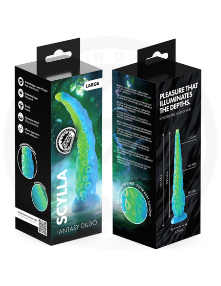 Epic - scylla dildo tentáculo fino fluorescente tamaño grande
