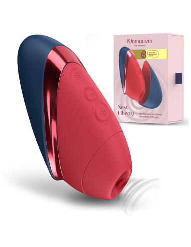 Womanizer - next liberty estimulador de clítoris 3d pleasure air azul/rojo