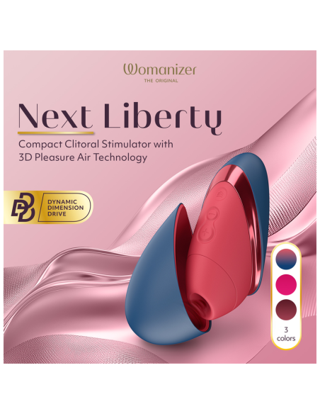 Womanizer - next liberty estimulador de clítoris 3d pleasure air azul/rojo