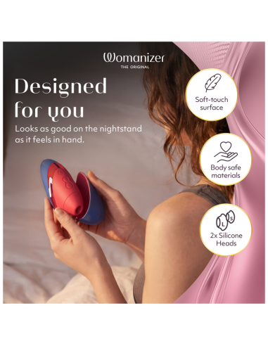 Womanizer - next liberty estimulador de clítoris 3d pleasure air azul/rojo