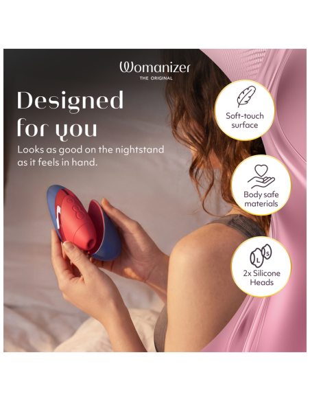 Womanizer - next liberty estimulador de clítoris 3d pleasure air azul/rojo