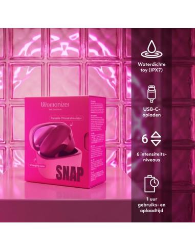 Womanizer - snap estimulador de clítoris por succión 6 niveles burdeos