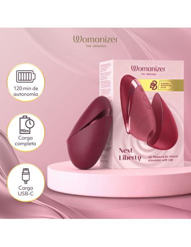 Womanizer - next estimulador de clítoris por succión 14 niveles burdeos