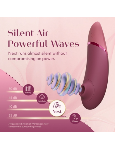 Womanizer - next estimulador de clítoris por succión 14 niveles rosa empolvado