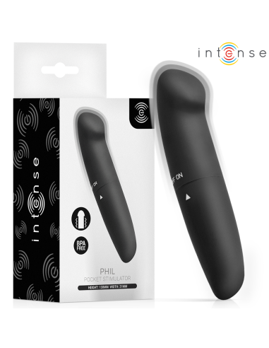 Intense - phil vibrador punto g negro 13 cm