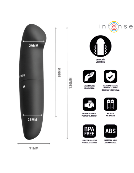Intense - phil vibrador punto g negro 13 cm