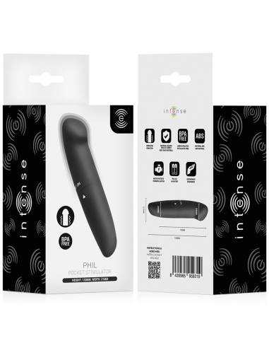 Intense - phil vibrador punto g negro 13 cm