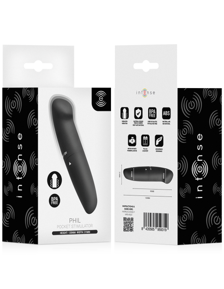 Intense - phil vibrador punto g negro 13 cm
