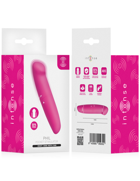 Intense - phil vibrador punto g rosa 13 cm