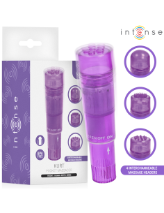 Intense - kurt mini masajeador con 4 cabezales intercambiables lila