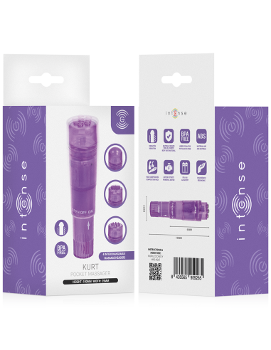Intense - kurt mini masajeador con 4 cabezales intercambiables lila