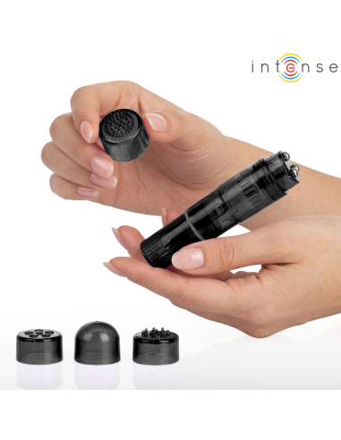 Intense - kurt mini masajeador con 4 cabezales intercambiables negro