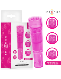 Intense - kurt mini masajeador con 4 cabezales intercambiables rosa