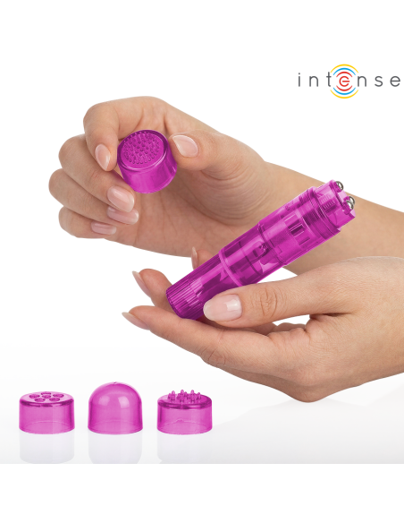 Intense - kurt mini masajeador con 4 cabezales intercambiables rosa