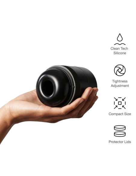 Arcwave - voy masturbador masculino con 8 ajustes de presión negro (lubricante 10 ml incluido)