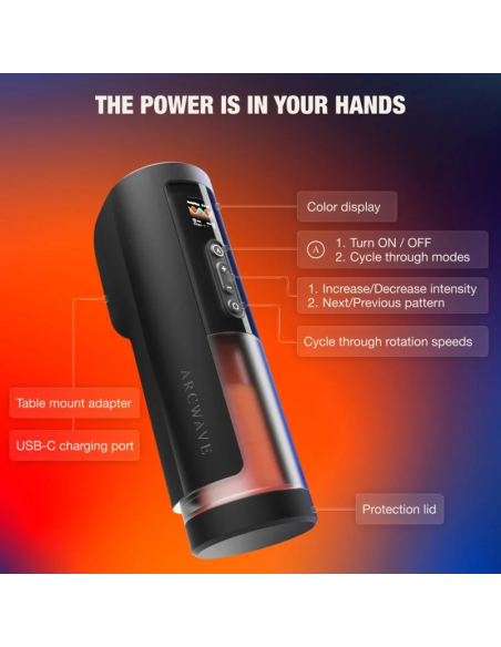 Arcwave - thruster masturbador masculino automático con vaivén, rotación y control
