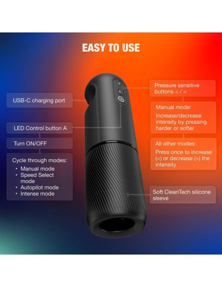 Arcwave - orbit masturbador masculino giratorio 360° con control mediante aplicación negro