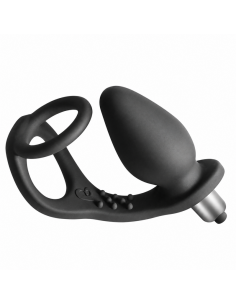 Rocks-off - ro-zen estimulador prostático vibrador con doble anillo 7 velocidades negro