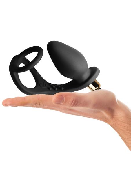 Rocks-off - ro-zen estimulador prostático vibrador con doble anillo 7 velocidades negro