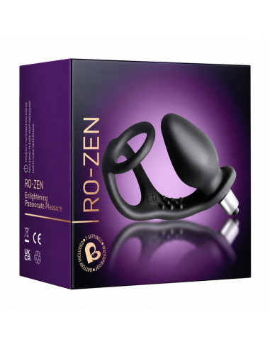 Rocks-off - ro-zen estimulador prostático vibrador con doble anillo 7 velocidades negro